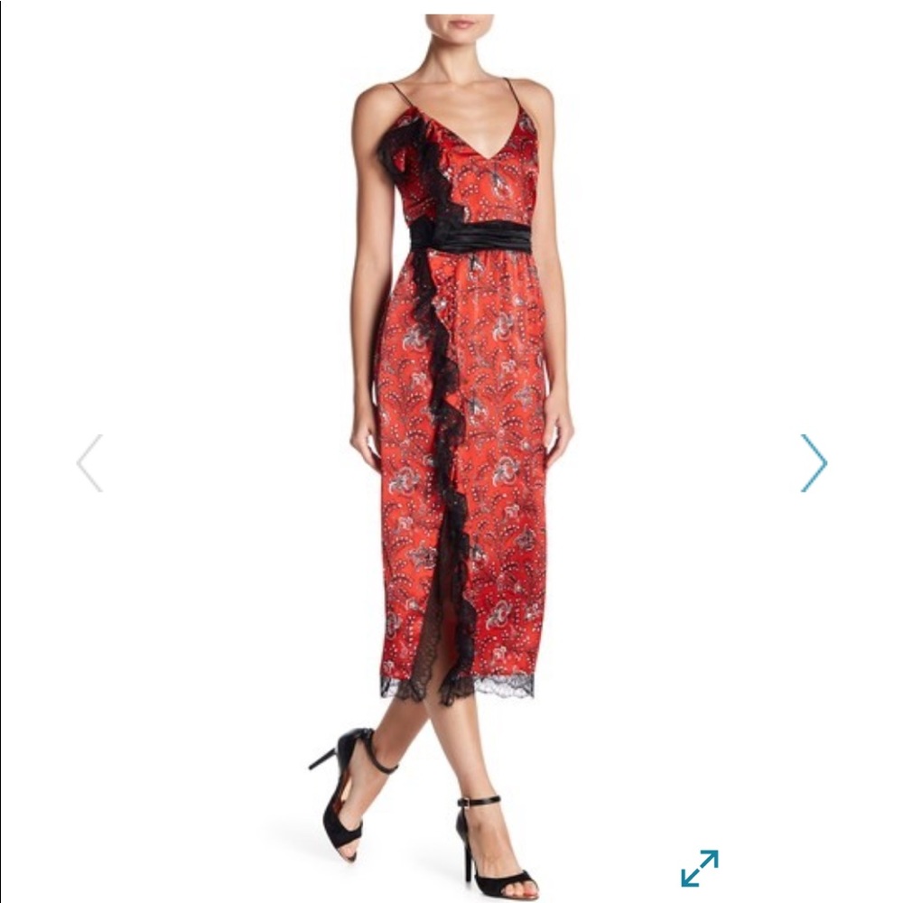 Petra Lace Trim silk Dress
